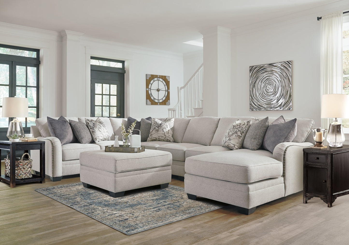 Dellara 5-Piece Sectional with Ottoman at Walker Mattress and Furniture Locations in Cedar Park and Belton TX.