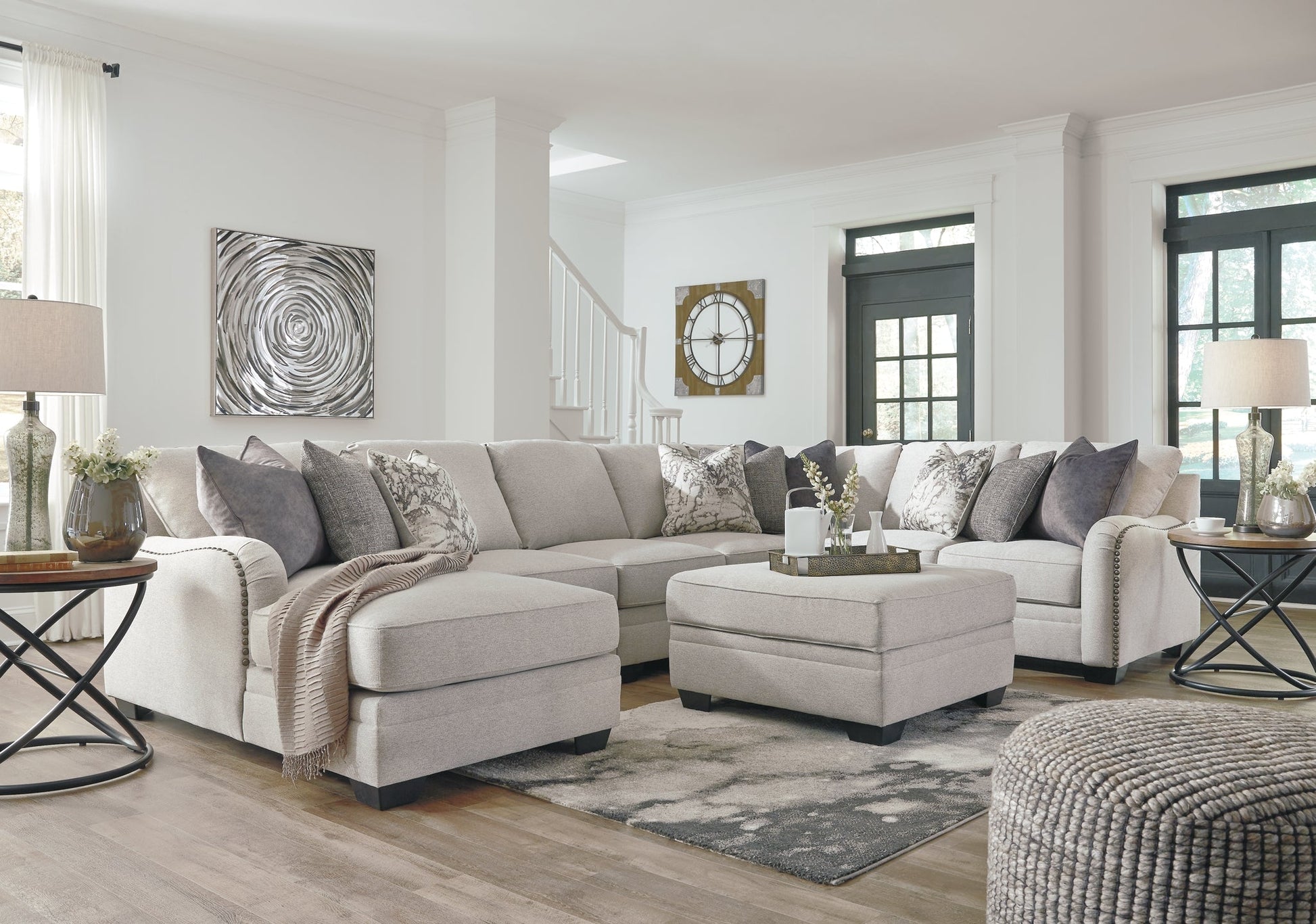 Dellara 5-Piece Sectional with Ottoman at Walker Mattress and Furniture Locations in Cedar Park and Belton TX.