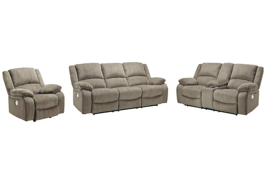 Draycoll Sofa, Loveseat and Recliner at Walker Mattress and Furniture Locations in Cedar Park and Belton TX.