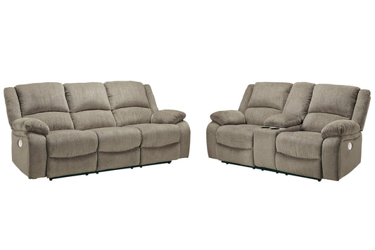 Draycoll Sofa and Loveseat at Walker Mattress and Furniture Locations in Cedar Park and Belton TX.