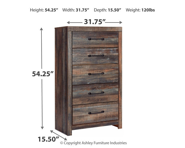 Drystan King Panel Headboard with Mirrored Dresser, Chest and 2 Nightstands at Walker Mattress and Furniture Locations in Cedar Park and Belton TX.