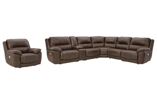 Dunleith 6-Piece Sectional with Recliner at Walker Mattress and Furniture Locations in Cedar Park and Belton TX.