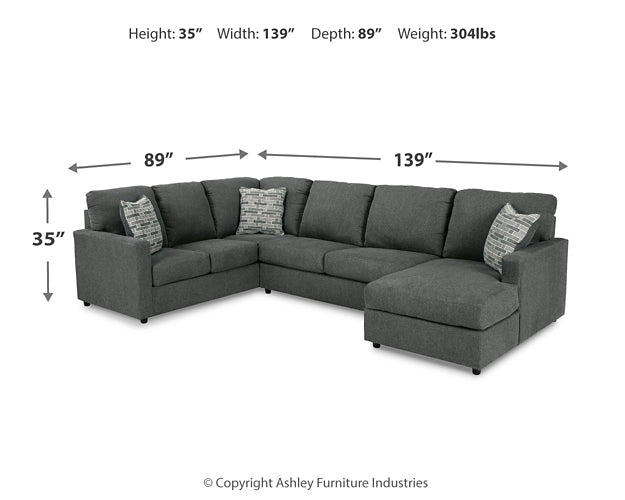 Edenfield 3-Piece Sectional with Ottoman at Walker Mattress and Furniture Locations in Cedar Park and Belton TX.