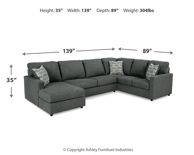 Edenfield 3-Piece Sectional with Ottoman at Walker Mattress and Furniture Locations in Cedar Park and Belton TX.