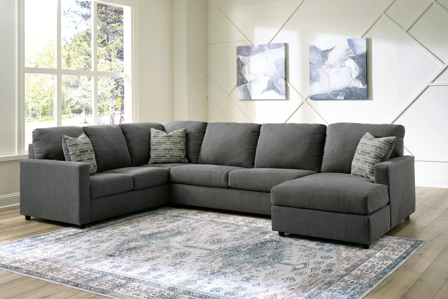 Edenfield 3-Piece Sectional with Ottoman at Walker Mattress and Furniture Locations in Cedar Park and Belton TX.