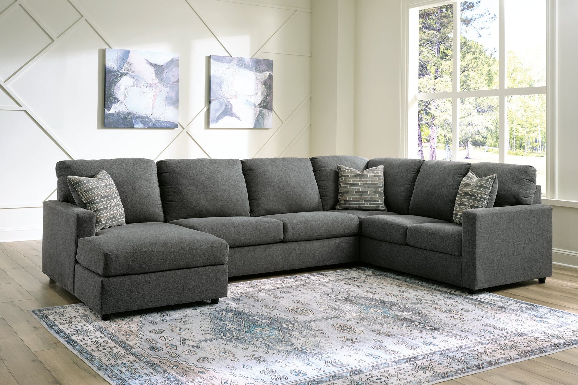 Edenfield 3-Piece Sectional with Ottoman at Walker Mattress and Furniture Locations in Cedar Park and Belton TX.