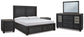 Foyland King Panel Storage Bed with Mirrored Dresser and 2 Nightstands at Walker Mattress and Furniture Locations in Cedar Park and Belton TX.