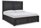 Foyland King Panel Storage Bed with Mirrored Dresser and 2 Nightstands at Walker Mattress and Furniture Locations in Cedar Park and Belton TX.