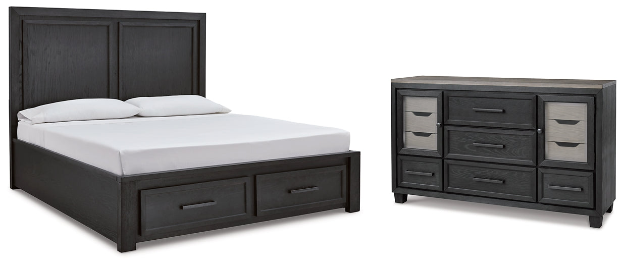 Foyland Queen Panel Storage Bed with Dresser at Walker Mattress and Furniture Locations in Cedar Park and Belton TX.