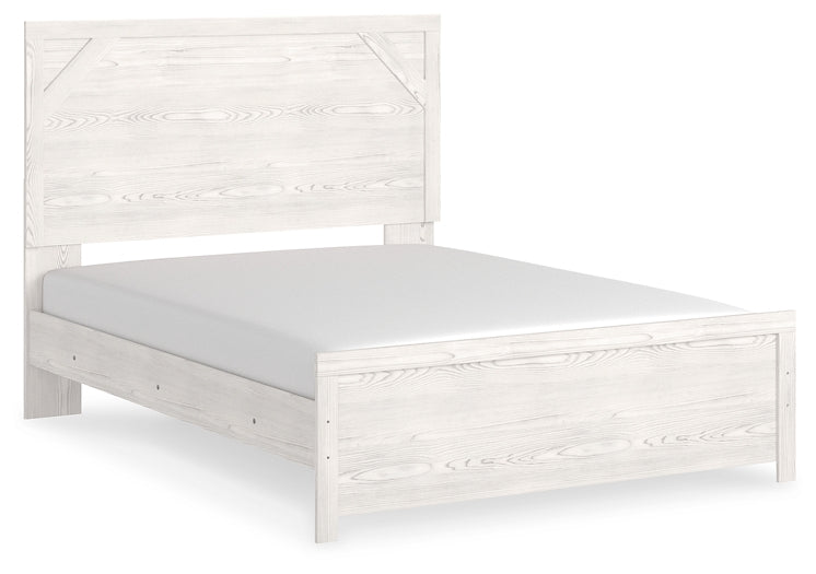 Gerridan Queen Panel Bed with Mirrored Dresser, Chest and Nightstand at Walker Mattress and Furniture Locations in Cedar Park and Belton TX.