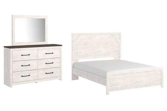 Gerridan Queen Panel Bed with Mirrored Dresser at Walker Mattress and Furniture Locations in Cedar Park and Belton TX.