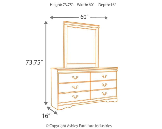 Huey Vineyard Full Sleigh Headboard with Mirrored Dresser and 2 Nightstands at Walker Mattress and Furniture Locations in Cedar Park and Belton TX.