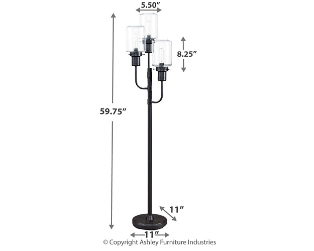 Jaak Metal Floor Lamp (1/CN) at Walker Mattress and Furniture Locations in Cedar Park and Belton TX.