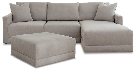 Katany 3-Piece Sectional with Ottoman at Walker Mattress and Furniture Locations in Cedar Park and Belton TX.