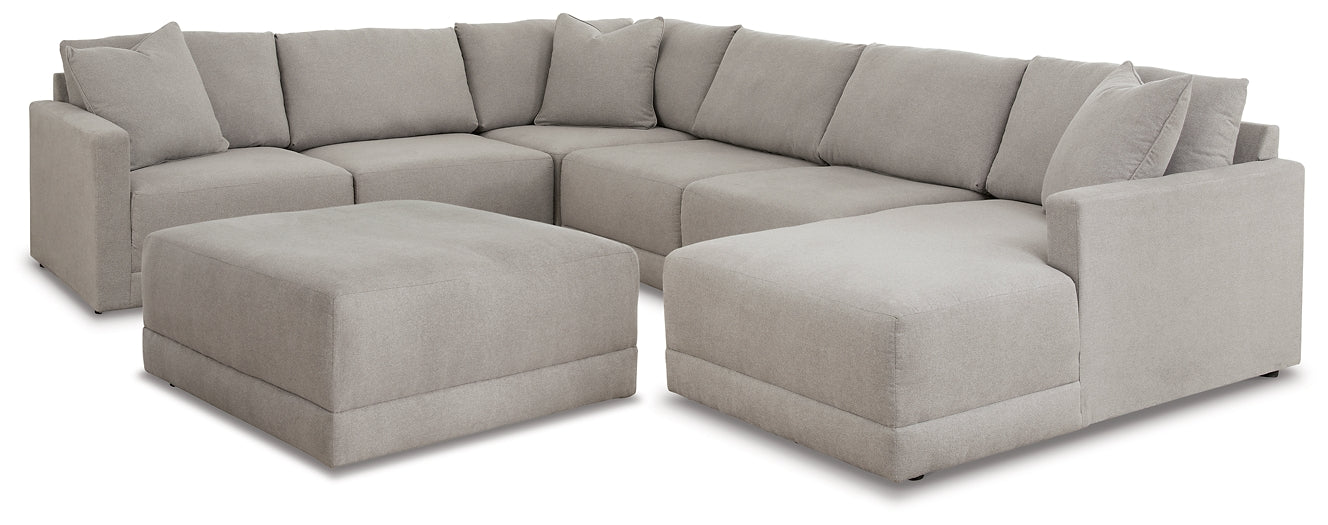 Katany 6-Piece Sectional with Ottoman at Walker Mattress and Furniture Locations in Cedar Park and Belton TX.