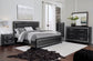 Kaydell King/California King Upholstered Panel Headboard with Mirrored Dresser and 2 Nightstands at Walker Mattress and Furniture Locations in Cedar Park and Belton TX.