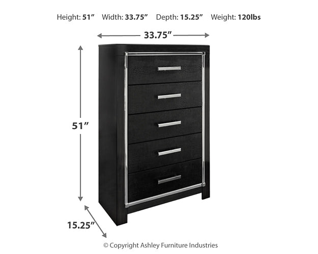 Kaydell King Upholstered Panel Headboard with Mirrored Dresser, Chest and Nightstand at Walker Mattress and Furniture Locations in Cedar Park and Belton TX.