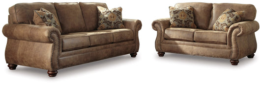 Larkinhurst Sofa and Loveseat at Walker Mattress and Furniture Locations in Cedar Park and Belton TX.