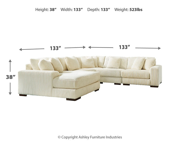 Lindyn 5-Piece Sectional with Ottoman at Walker Mattress and Furniture Locations in Cedar Park and Belton TX.