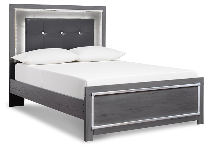 Lodanna Full Panel Bed with Mirrored Dresser at Walker Mattress and Furniture Locations in Cedar Park and Belton TX.