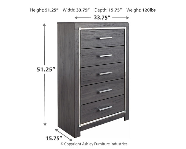 Lodanna King/California King Upholstered Panel Headboard with Mirrored Dresser and Chest at Walker Mattress and Furniture Locations in Cedar Park and Belton TX.