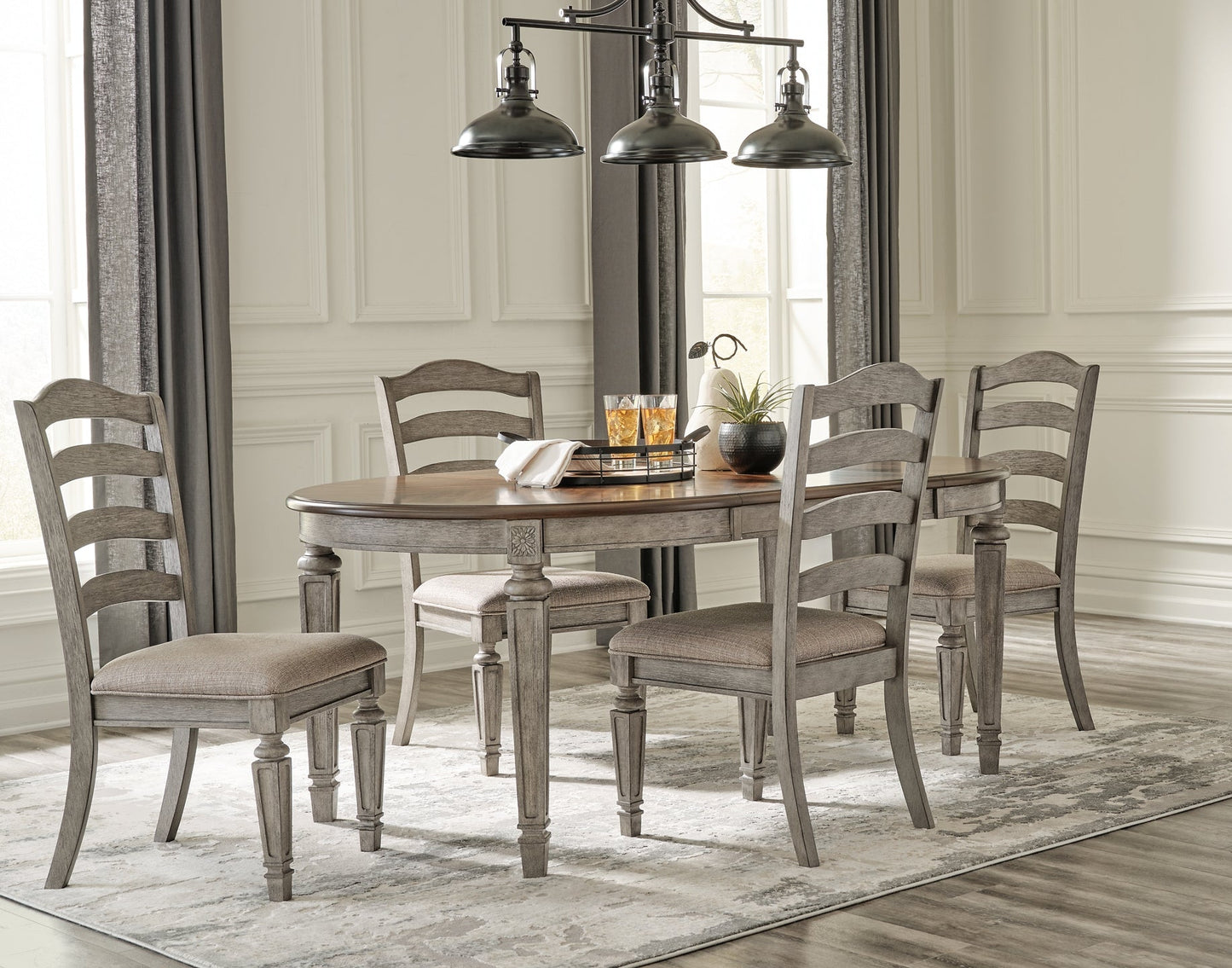 Lodenbay Dining Table and 4 Chairs with Storage at Walker Mattress and Furniture Locations in Cedar Park and Belton TX.