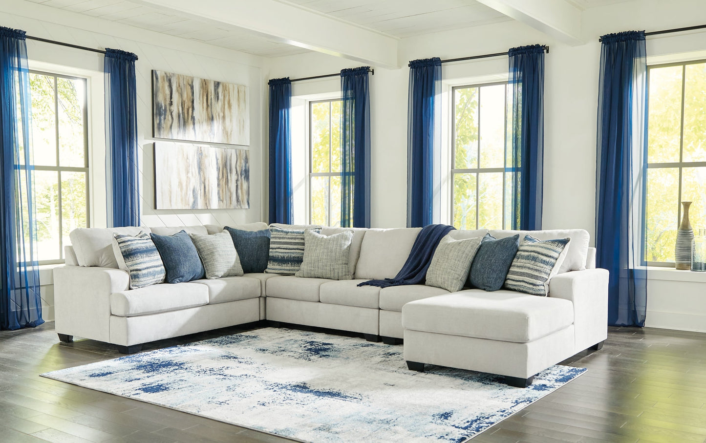 Lowder 5-Piece Sectional with Ottoman at Walker Mattress and Furniture Locations in Cedar Park and Belton TX.