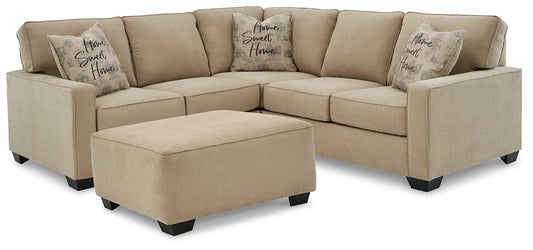 Lucina 2-Piece Sectional with Ottoman at Walker Mattress and Furniture Locations in Cedar Park and Belton TX.