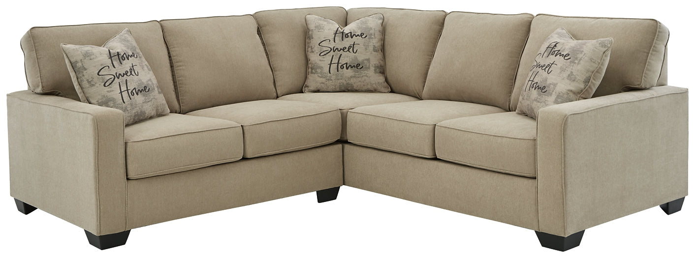 Lucina 2-Piece Sectional with Ottoman at Walker Mattress and Furniture Locations in Cedar Park and Belton TX.