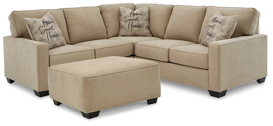 Lucina 2-Piece Sectional with Ottoman at Walker Mattress and Furniture Locations in Cedar Park and Belton TX.