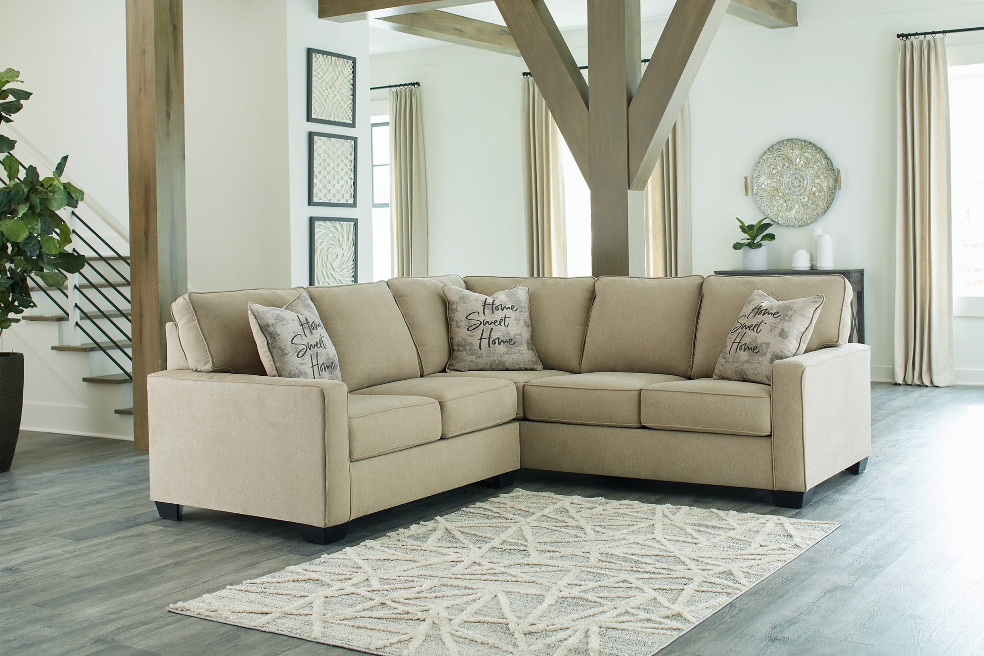 Lucina 2-Piece Sectional with Ottoman at Walker Mattress and Furniture Locations in Cedar Park and Belton TX.