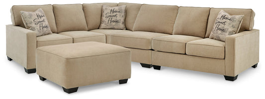 Lucina 3-Piece Sectional with Ottoman at Walker Mattress and Furniture Locations in Cedar Park and Belton TX.