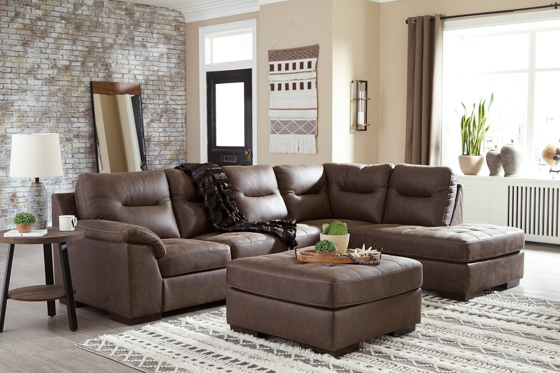 Maderla 2-Piece Sectional with Ottoman at Walker Mattress and Furniture Locations in Cedar Park and Belton TX.