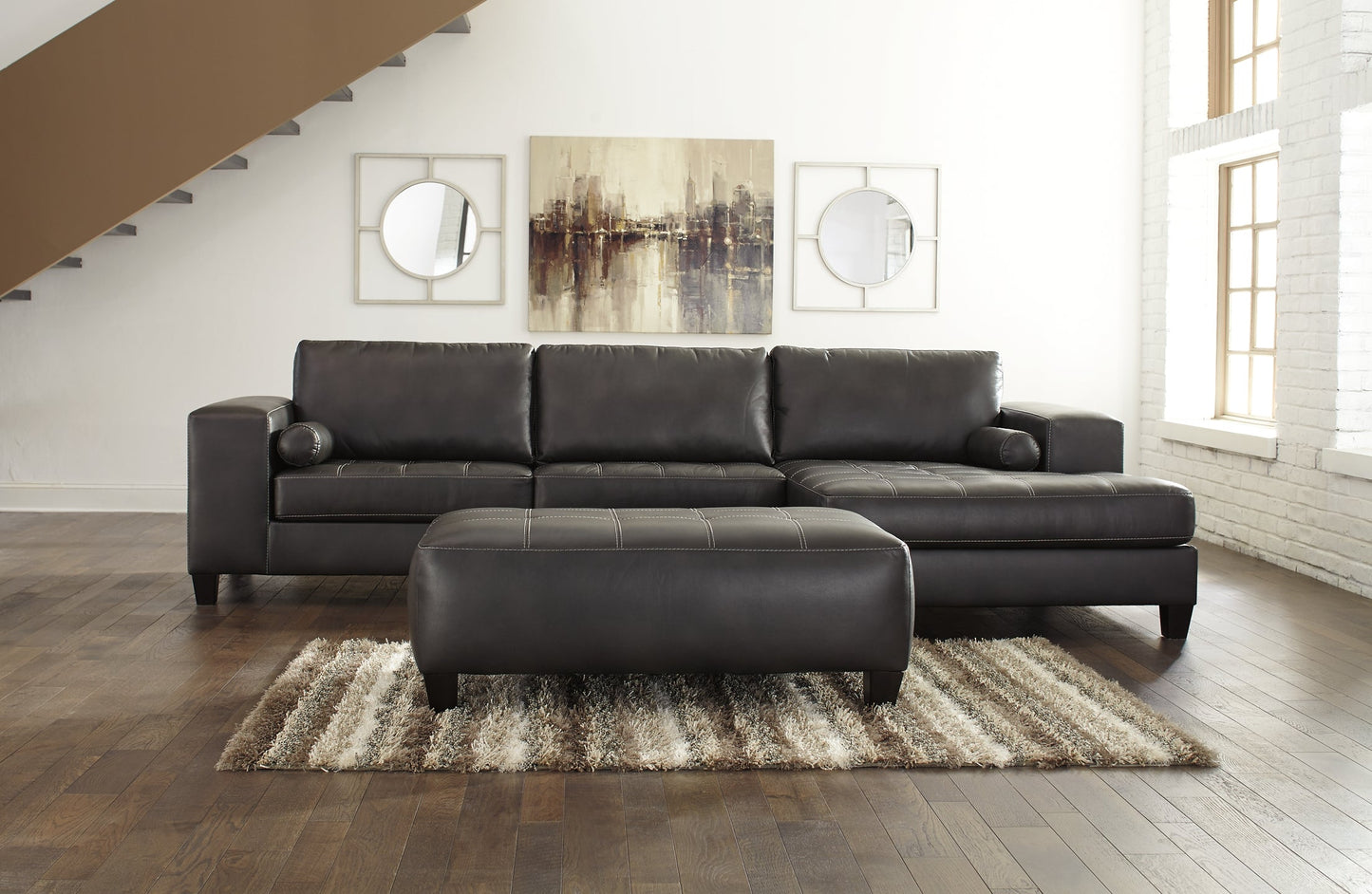 Nokomis 2-Piece Sectional with Ottoman at Walker Mattress and Furniture Locations in Cedar Park and Belton TX.