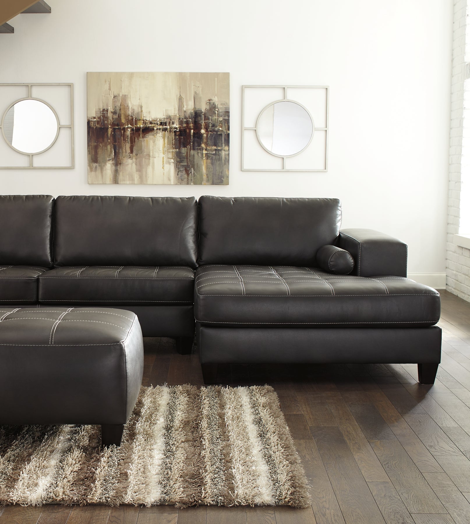 Nokomis 2-Piece Sectional with Ottoman at Walker Mattress and Furniture Locations in Cedar Park and Belton TX.