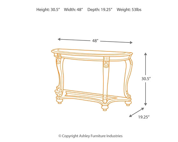 Norcastle Sofa Table at Walker Mattress and Furniture Locations in Cedar Park and Belton TX.