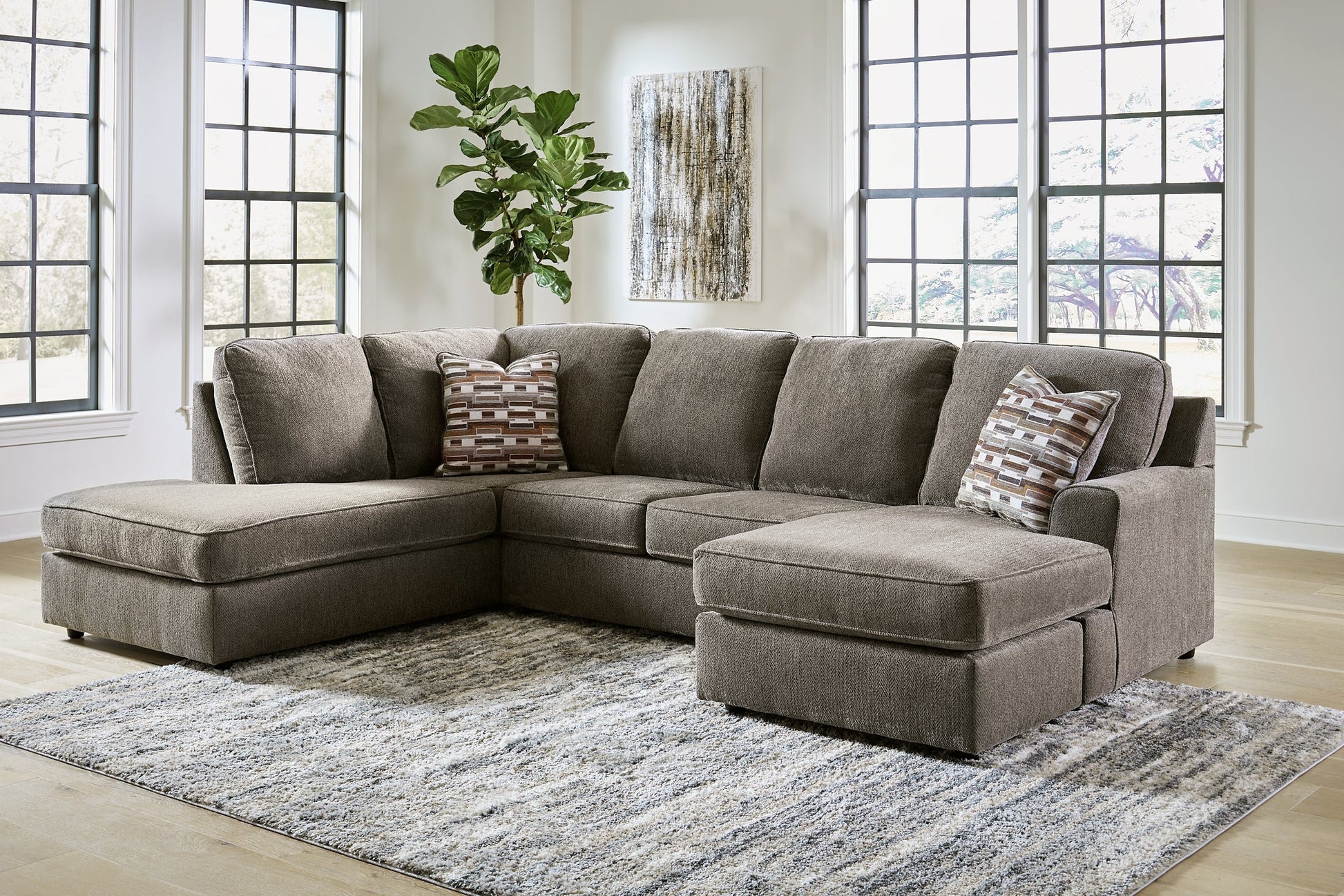 O'Phannon 2-Piece Sectional with Ottoman at Walker Mattress and Furniture Locations in Cedar Park and Belton TX.