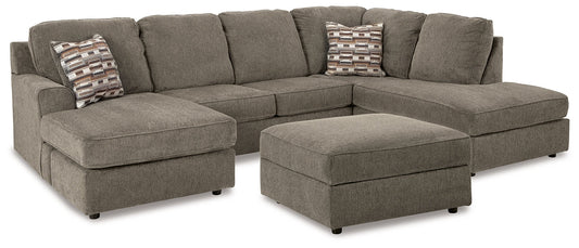 O'Phannon 2-Piece Sectional with Ottoman at Walker Mattress and Furniture Locations in Cedar Park and Belton TX.