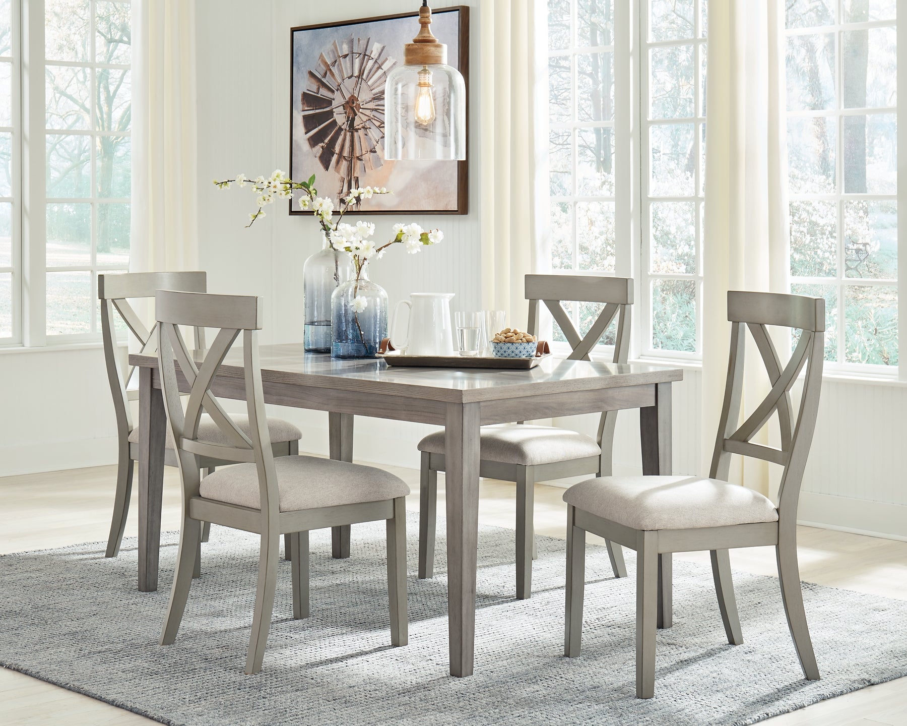 Parellen Dining Table and 4 Chairs at Walker Mattress and Furniture Locations in Cedar Park and Belton TX.