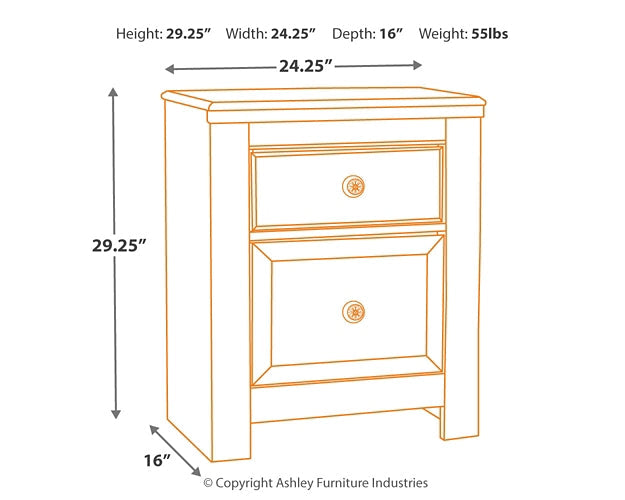 Paxberry Queen Panel Bed with Mirrored Dresser, Chest and 2 Nightstands at Walker Mattress and Furniture Locations in Cedar Park and Belton TX.