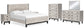 Vessalli King Panel Bed with Mirrored Dresser, Chest and 2 Nightstands